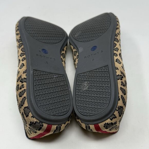 Rothy’s The Flat Womens 8 Brown Spotted Leopard Knit Round Toe Slip On Shoes - Picture 15 of 15